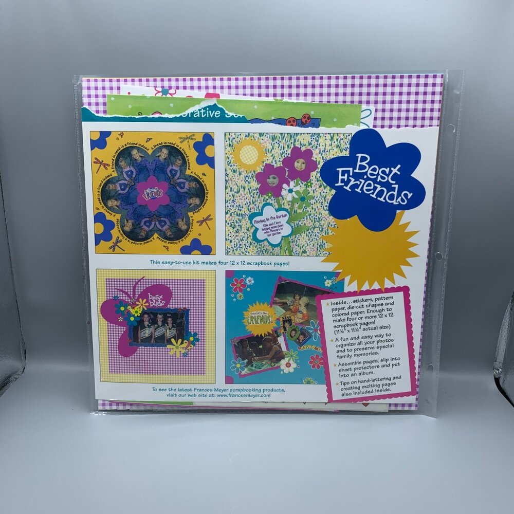 Frances Meyer BEST FRIENDS 4-page Scrapbook Kit with Paper, Stickers, Die-Cuts